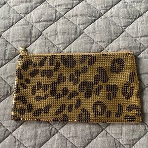 Leopard Print Gold Clutch